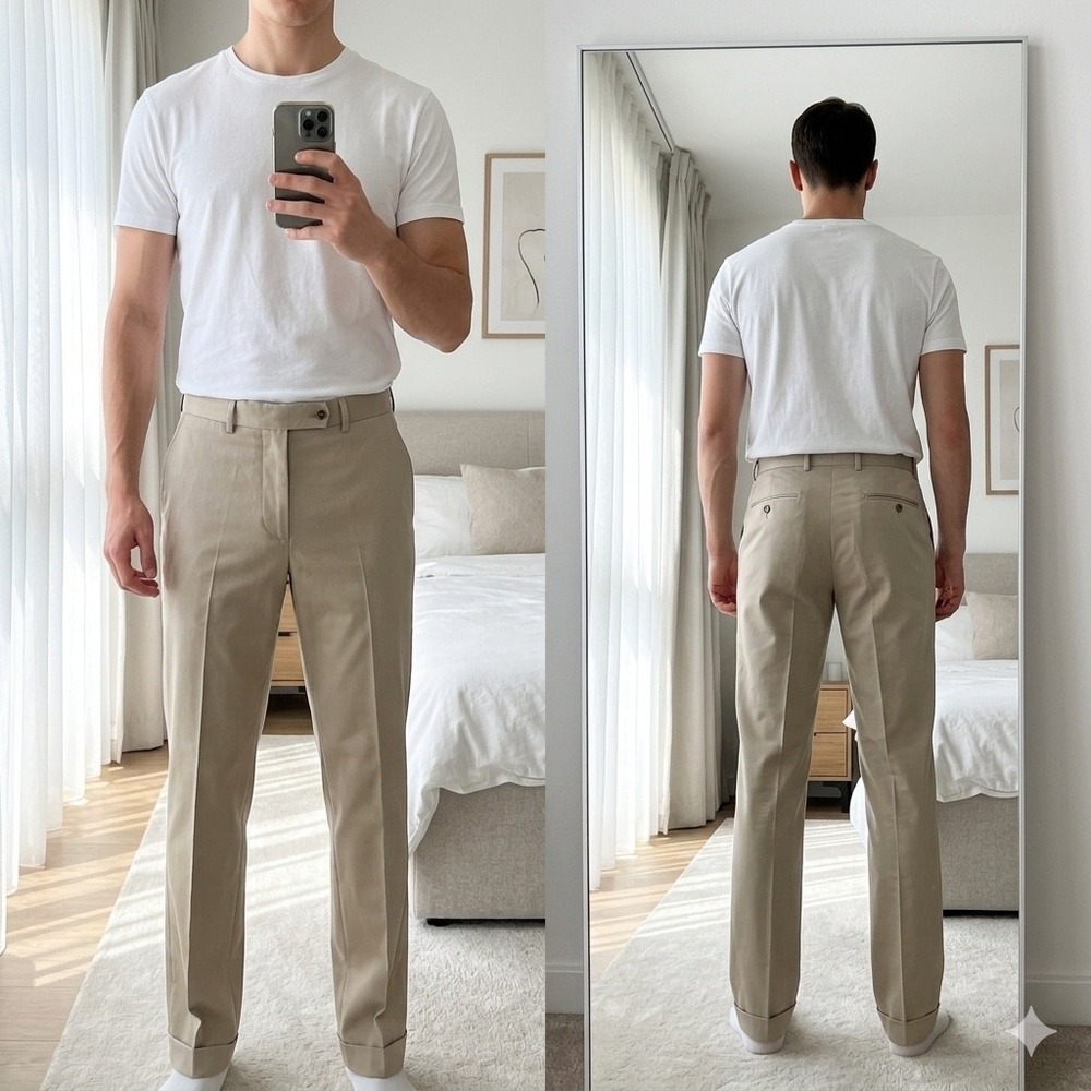 NWT Lauren Ralph Lauren Mens Ultraflex Slim Fit Dress Pants Stone Beige 33Wx32L